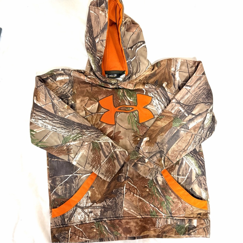 Under Armour Kids/Youth Medium loose fit Hoodie - Orange and Brown